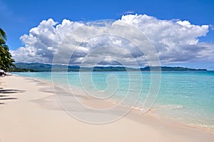 Beautiful white sand beach in Boracay