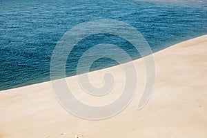 Beautiful white sand beach and deep blue ocean