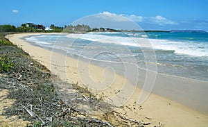 Beautiful white sand beach in the Galapagos Islands, Ecuador