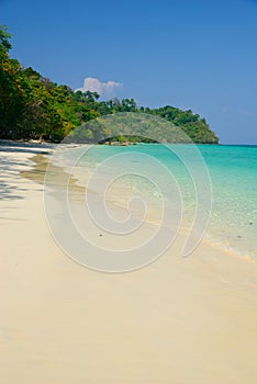 beautiful white sand beach of koh rok island