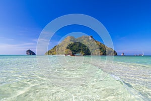 Beautiful White sand White sand beach in Krabi Thailand