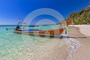 Beautiful White sand White sand beach in Krabi Thailand