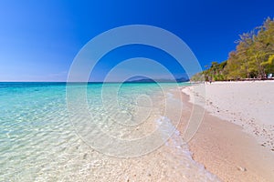 Beautiful White sand White sand beach in Krabi Thailand