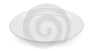 Beautiful white seramic dish on white background
