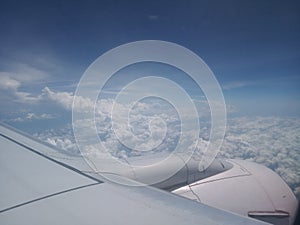 A beautiful white sky view from aeroplane
