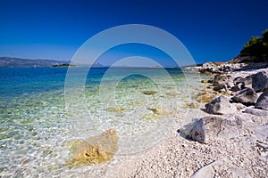 Beautiful white stone beach