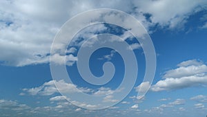 Beautiful white stratocumulus and cumulus cloud. Slowly move of white cumulus cloudscape. Timelapse. photo