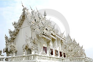 Beautiful white temple in Thailand.