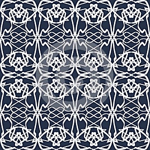 Beautiful white thin line vintage seamless pattern