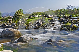 Beautiful Kosi river flowing at Ramnagar, Uttarakhand india