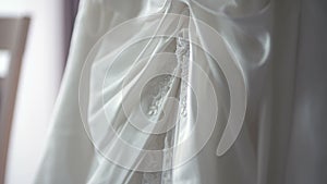 Beautiful white wedding dress detail.