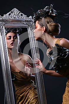 Beautiful white woman in diva image