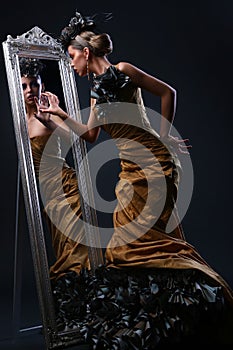 Beautiful white woman in diva image