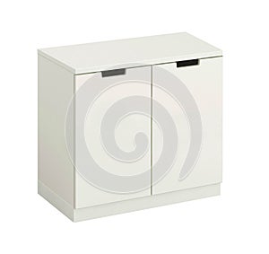 Beautiful white wooden modern cupboard isolated