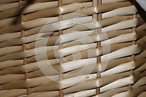 Beautiful wicker basket to transport fresh and healthy products photo