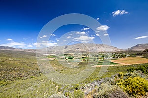 Beautiful wide angle view of Barrydale, located on the border of the Overberg and Klein Karoo regions.