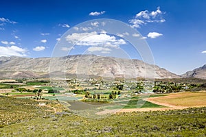 Beautiful wide angle view of Barrydale, located on the border of the Overberg and Klein Karoo regions.