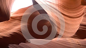 Beautiful wide angle view Lower Antelope Canyon of amazing sandstone formations