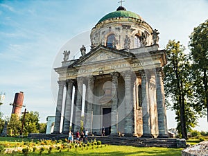 Beautiful wide shot of the Baroque Roman Catholic Church of Saint Joseph in Pidhirtsi, Ukraine