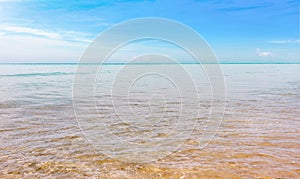 Beautiful widely seascape with ripple tranparent clean water
