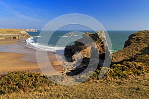 Beautiful Wild Rocky and rugged Pembroke coast above Broard Haven South Beach