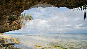 Beautiful wild tropical beach near Anda with granite rocks. Bohol Island. Philippines.