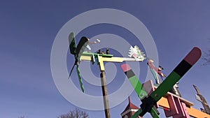 Beautiful windmill toy in spring fair