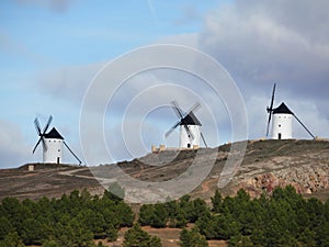 Beautiful windmills very old and that describe a very Spanish landscape