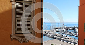 Beautiful Window Decorated Picturesque In The Old Town Of Menton