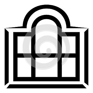 Beautiful window frame icon, simple black style