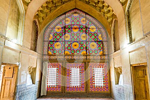 Beautiful window of interiors of the Arg of Karim Khan, or Karim Khan Citadel, built as part of a complex during the Zand dynasty