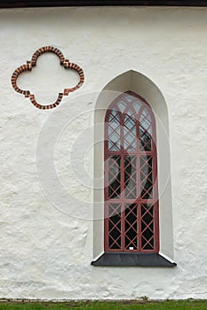Beautiful window and wall of Porvoo Cathedral