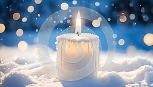 Beautiful winter candle