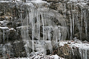 Beautiful winter ice waterfall