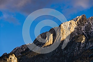 Winter landscape with Carpati Piatra Craiului mountain photo