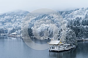 Beautiful winter landscape on lushan mountain