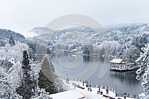 Beautiful winter landscape on lushan mountain