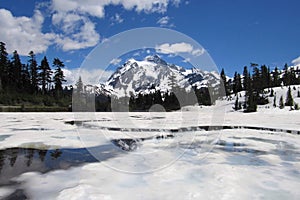 Beautiful winter landscape of the mount Baker