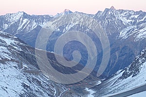 Beautiful winter landscape in otztal alps in austria