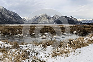 Beautiful winter landscape at Pitt Lake