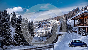 Beautiful Winter landscape in val Gardena