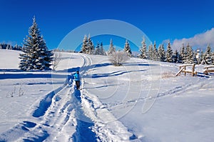 Beautiful winter mountain landscape snow covered