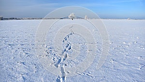 Beautiful winter panorama of Lithuania