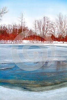 Beautiful winter rivershore