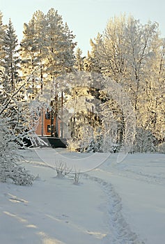 Beautiful winter rural landscape