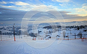 Beautiful winter scenery in Bukowina Tatrzanska