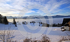 Beautiful winter scenery in Bukowina Tatrzanska photo