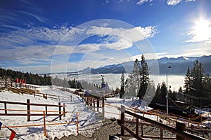 Beautiful winter scenery in Bukowina Tatrzanska photo