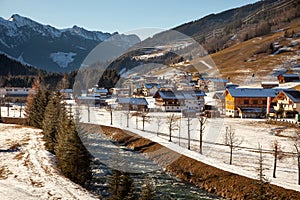 Beautiful winter scenery in Gerlos, Austria.