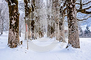 Beautiful winter scenery in the german alps at Oberstdorf, Allgaeu, Bavaria, Germany